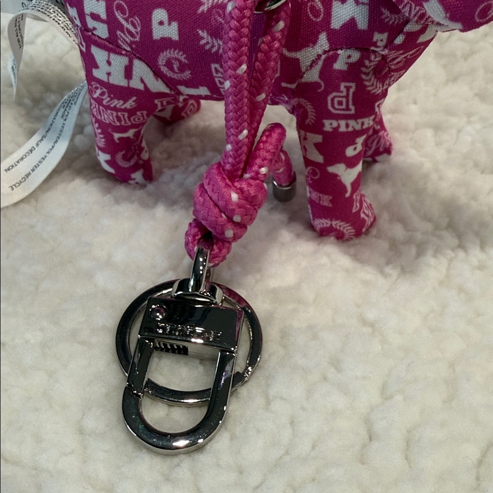 PINK Victoria's Secret Dog Keychain Holder - Pink and White - Picture 6 of 11
